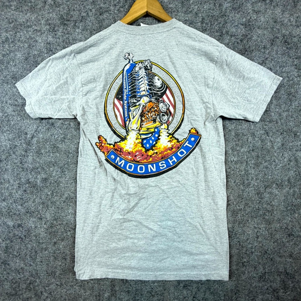 NOS Nitrous‎ Oxide Systems Moonshot Tultex T-Shirt Mens Medium Gray Graphic